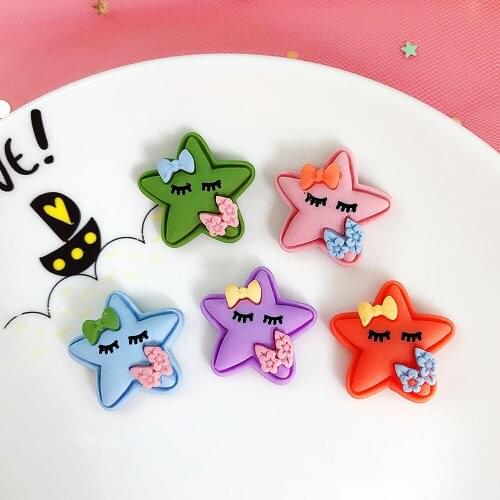 6Pcs 23mm 5colors Resin Stars Charm Diy Findings Cute Stars Earring Accessories Jewelry Making Handmade