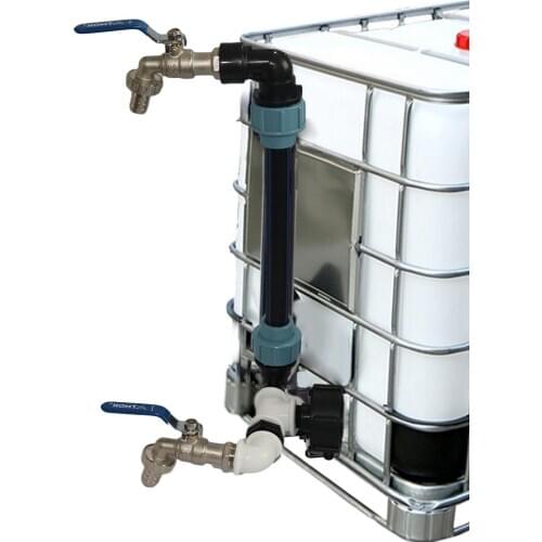 IBC Tank Tap Adapter Polyethylene IBC Tank Thread Faucet With 1 Tube And 2 Curved Connectors Drain Adapter