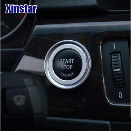 Aluminum M power performance Car start switch decoration sticker for BMW E90 E60