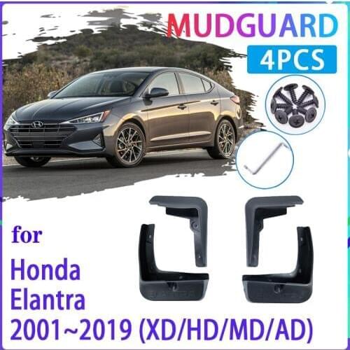 4 PCS Car Mud Flaps for Hyundai Elantra 2001~2019 XD HD MD AD Mudguard Splash Guards Fender Mudflaps Auto Accessories