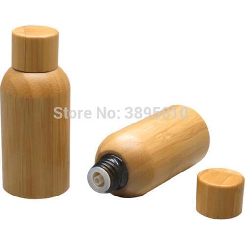 30ml Natural Bamboo Essential Oil Bottle With Inner Plug Bamboo Olive Oil Liquid, Perfume Aroma Glass Tank Bottle F327