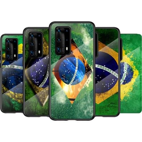 Tempered Glass Cover Brazil Brasil For Huawei P40 P30 P20 P10 Pro Plus Lite 5G 2019 Phone Case