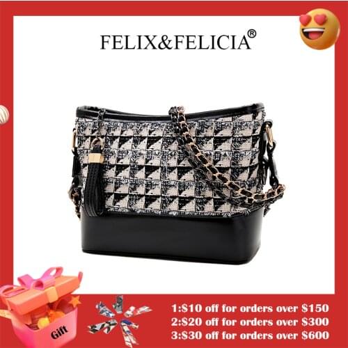 FELIX&FELICIA High Quality Women Shoulder Bag Luxury Handbags Designer Ladies Fashion Pu Leather Crossbody Messenger Chain Bags