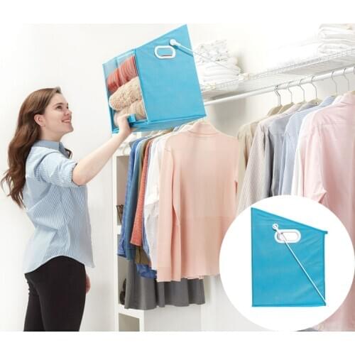 Rotatable Closet caddy Clothes Storage Box Closet Organizer Retrieve Items From High Easily storage shelf Clothes Organizer