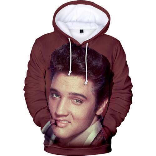 Fashion Elvis Presley new comfortable men and women 3D hoodie brown casual Elvis Presley popular 3DHooded autumn winter pullover