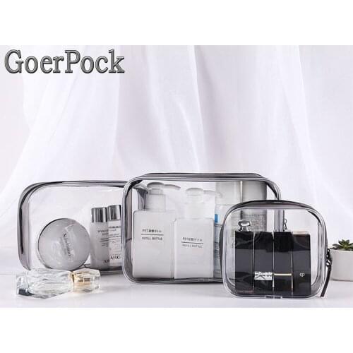 Fashion PVC Waterproof Transparent Cosmetic Bag Wash Bath Storage Bag Travel Multi-function Storage Cosmetic Handbag Tool Box