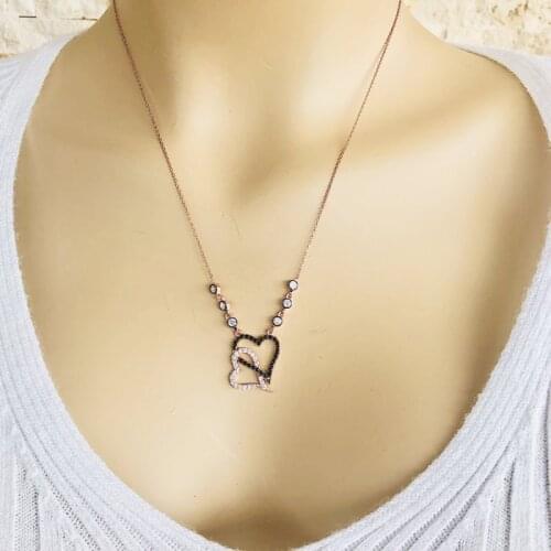 My Dear Heart 925 Sterling Silver Necklace Women Girls Gift Jewelry Accessories Fashion Handmade Elegant Chain