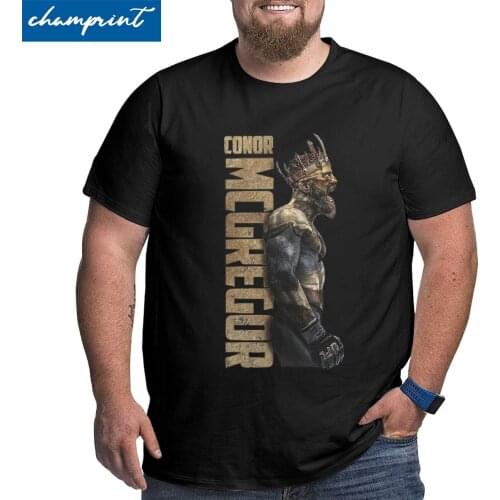 The King Conor Mcgregor T-Shirts Men Boxing Fighting Amazing Big Tall Tees Round Neck T Shirts Big Size 4XL 5XL 6XL Clothes