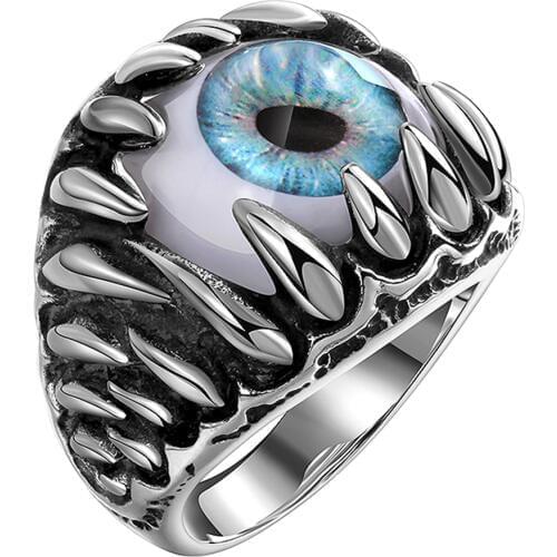New Dragon Claw Evil Eye Mens Stainless Steel Ring bague homme Jewelry US Size 8 9 10 11 Party Punk