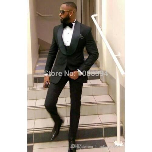 Mens Wedding Suit 2018 Groomsmen Formal Mens Tuxedo Black Slim Fit Groom Wedding Suits For Men Fashion Prom Suits 3 Pieces