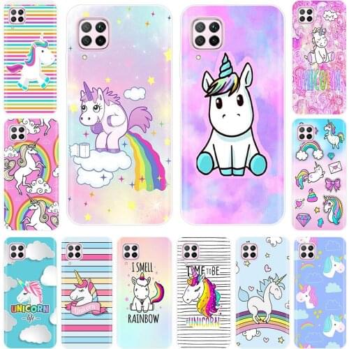 Soft Phone Case Silicone For Huawei P40 TPU Cute Rainbow Unicorn Back Cover Huawei P40 Pro P40Pro P 40 Cover Bumper Fundas Case