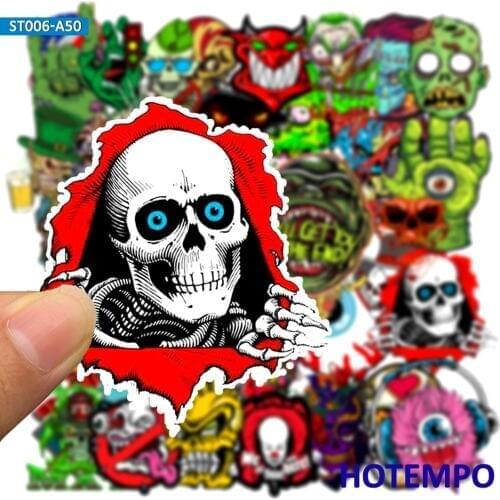 50pcs Mixed Horror Series Stickers for DIY Mobile Phone Laptop Luggage Suitcase Guitar Skateboard Fixed Gear Decal Stickers