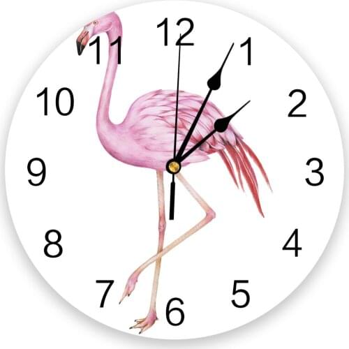 Animal Flamingo 3D Wall Clock Modern Design Brief Living Room Decoration Kitchen Clock Art Wall Watch Home Decor