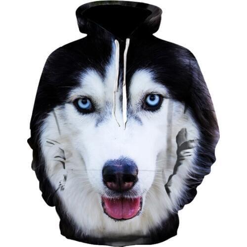 New Arrival Men Sweatshirt Husky Printed Autumn and Winter Loose Fit 3D Mens Hoodies Women Streetwear Hoody Harajuku