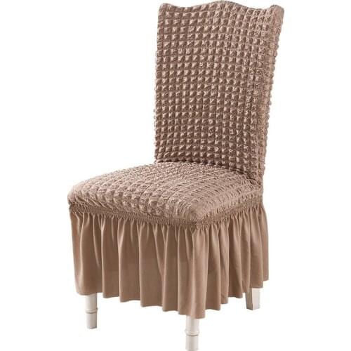 Dining Chair Slipcover with Skirt Stretchable Removable Furniture Protector for Kids Pets Home Ceremony Banquet Wedding Party