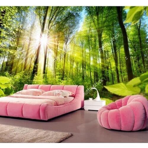 Custom natural scenery wallpaper,Floresta Sunlit,3D photo mural for living room dining Sofa Hotel background wall PVC wallpaper