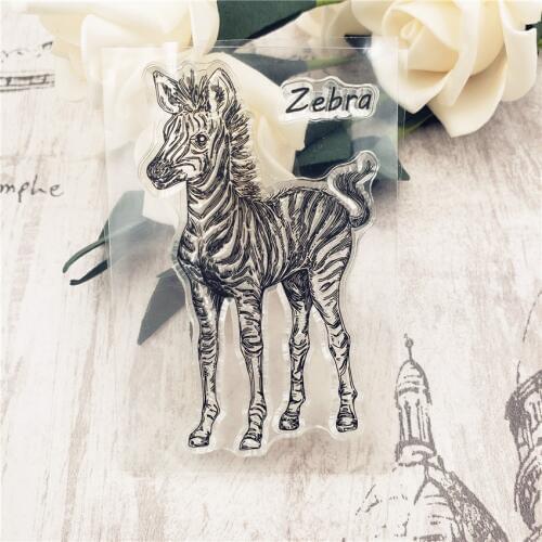 Hot 6*9cm Cute zebra Transparent Clear Stamps / Silicone Seals Roller Stamp for DIY scrapbooking photo album/Card Making