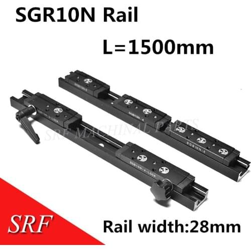 Rectangle wheel Linear Guide Rail 1pcs SGR10N L=1500mm with SGB10N roller rail slide block