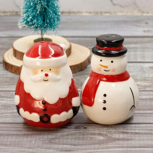 Merry Christmas Kitchen Jars for Spices Container Ceramic Seasoning Organizer Housewares Kitchen Tools Table Decoration Jars Set
