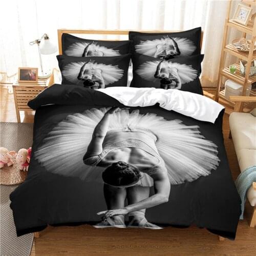 Ballerina Girl Bedding Duvet Cover Set 3d Digital Printing Bed Linen Fashion Design Comforter Cover Bedding Sets Bed Set