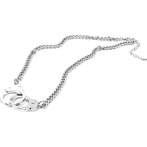 Silver Chain with Handcuffs Pendant Necklace