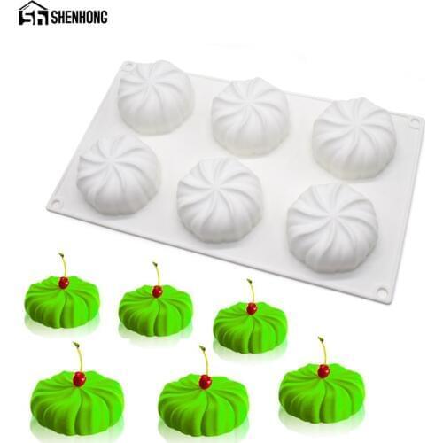 SHENHONG Pumpkin Lantern 3D Silicone Mold 6 Holes Cake Moulds Mousse For Ice Creams Chocolates Pastry Art Pan Bakeware Dessert