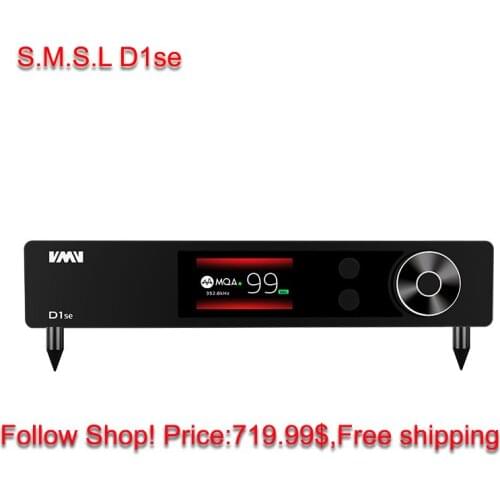 SMSL VMV D1se High-end MQA Audio DAC 768kHz 32bit XMOS Bluetooth5.0 USB Optical Coaxial RCA DSD512 ES9038PRO With Remote Control