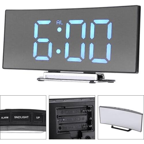 LED Screen Alarm Clocks Calendar Temperature Display Mirror Alarm Clock Snooze Function USB Bedroom Table Clock Homedecor