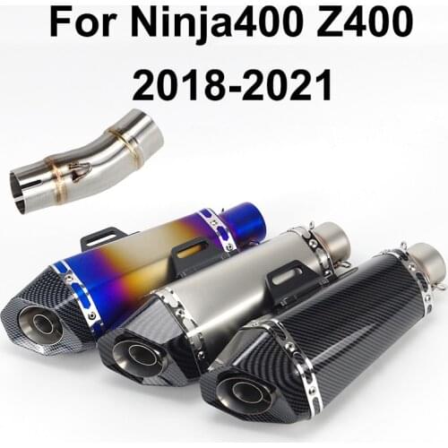 Motorcycle Exhaust Motocross Exhaust Systems Middle Link Pipe Slip-on Stainless Steel For Ninja400 Z400 Z 400 2018-2021