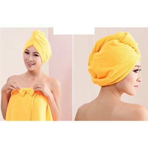 Women Hair Towel Cap Super Absorbent Quick-drying Shower Cap Rapid Drying Hair Solid Color Towel Shower Practical Head Wrap