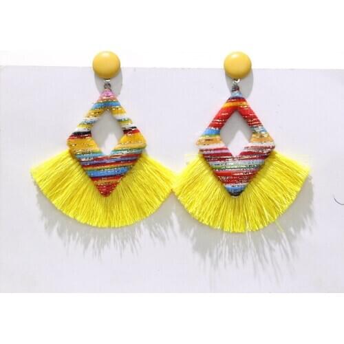 Winter Plush Tassel Earrings for Women Party Boho Jewelry Accesorios Mujer Long Fashion Women Fringe Earrings Wholesale