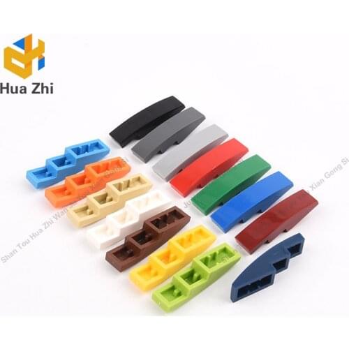 10PCS 61678 Slope Curved 4 x 1 No Studs [Stud Holder with Asymmetric Ridges]Building Blocks Parts MOC DIY Education Build