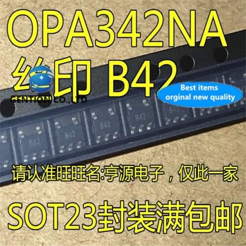 10Pcs OPA342NA OPA342N OPA342 sot-23 Silkscreen B42 in stock 100% new and original