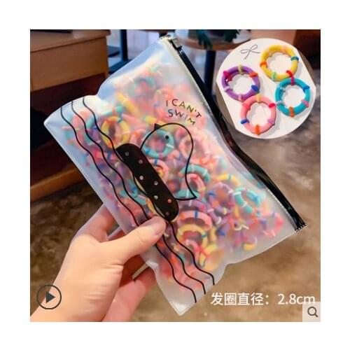 100 Pcs/Bag Cute Colors Nylon Elastic Hair Bands Children Baby Girls Sweet Ponytail Holder Rubber Bands Kids Hair Accessories