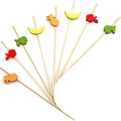 100pcs/pack fruit Sticks flower Sticks colorful fruit bamboo Sticks snack art cocktail Sticks decoration pastry Sticks for life