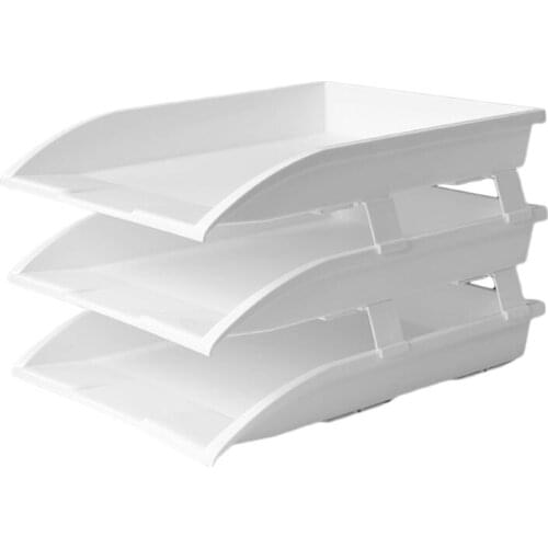2/3 Tier Stackable Desktop Document Rack Letter Tray Organizer File Magazine Storage Holder Office Supplies