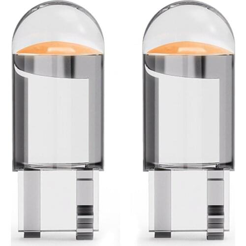 2-4pcs W5W LED Car Light Glass Shell Cob LED White Blue Red Green Wedge License Plate Lamp Dome Light 194 T10 W5W LED Lamp