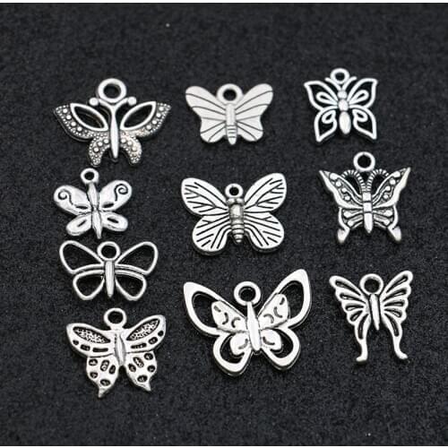 20PCS Butterfly Charms Pendant for Jewelry Making Bracelet Earrings Necklace DIY Accessories Craft Mix
