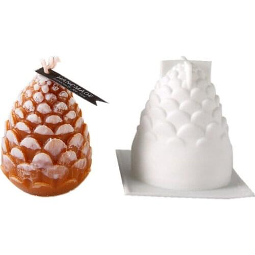1PCs 3D Pine Cone Silicone Candle Mold DIY Handmade Aromatherapy Candles Mould Beeswax Pinecone Candle Making Tool Wholesale