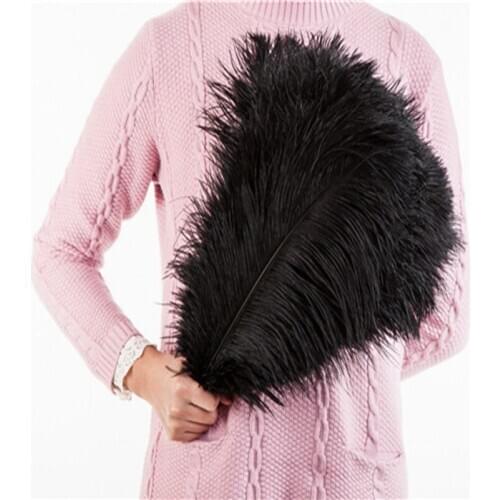 5pcs/lot 18-20 inches fluffy ostrich feathers Black feather for craft ostrich plumes wedding party decoration 45-50cm