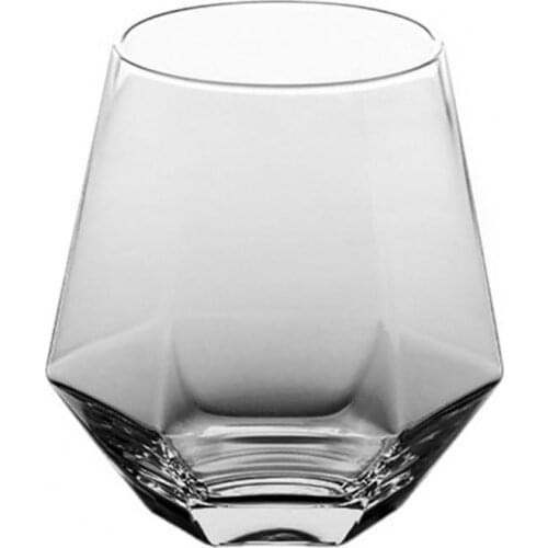 60% Hot Sale 300ml Diamond Shape Whiskey Wine Bar Club Beer Glass Juice Cup Decorative Easy-carrying Crystal Coffee Mug for Bar