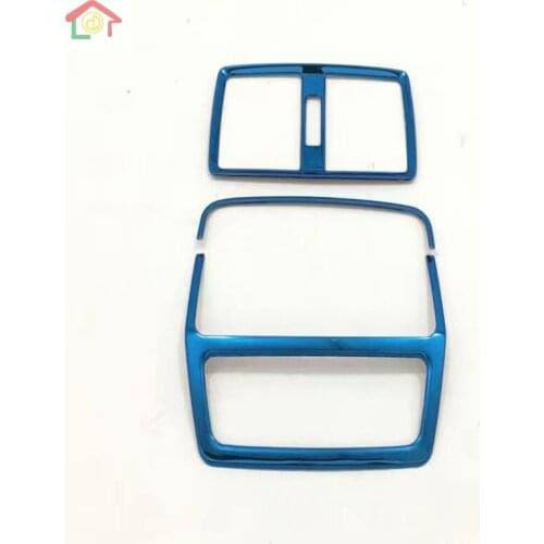 Car Armrest Storage Trim Stainless Steel Rear Back Upside Air Conditioning Outlet Vent 3pcs For Skoda Karoq 2017 2018 2019 2020