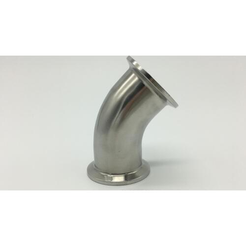 Freeshipping 38mm O/D 1.5" Tri Clamp 304 Stainless Steel Sanitary Ferrule 45 Degree Elbow Pipe Fitting For Homebrew