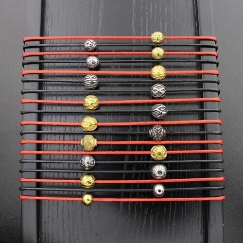 Handmade Bracelets Stainless Steel Ball Charm Bracelet Rope Thread String Braided Bracelets For Men Women Couples