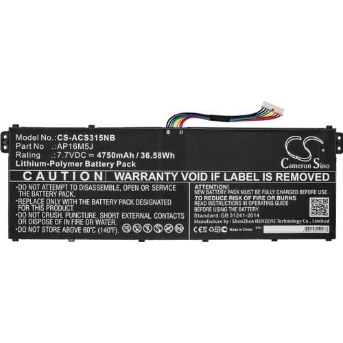 Cameron sino 4750mah battery for ACER Aspire 3 A315-21 A315-21-62YQ A315-21-63F1 3 A315-31-C514 N17Q2 3 A315-51 AP16M5J
