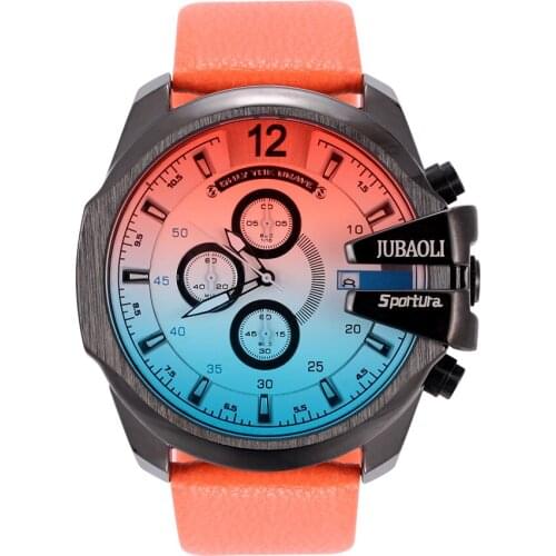 Brand Chronograph Men Watches Large Dial Waterproof Quartz Sports Discoloration Creative Business Wristwatch Relogio Masculino