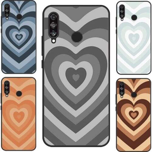 Latte Pink Brown Heart Aesthetic For Huawei P20 Lite P30 P40 Pro P Smart 2019 2021 Nova 5T Case For Honor 10i 20 8A 8X 9X