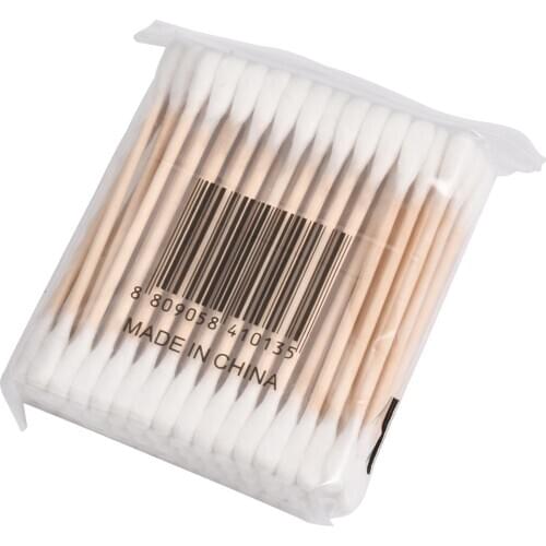 80PCS 1Bag Double-head Wooden Cotton Bud Makeup Stick Swab Applicator Q-tip Coton Tige Disposable Maquiagem Disinfection Swabs