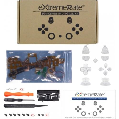 Multi-Colors Luminated D-pad L1 R1 R2 L2 Trigger Thumbstick Home Face Buttons DTFS (DTF 2.0) LED Kit for PS4 CUH-ZCT2 Controller