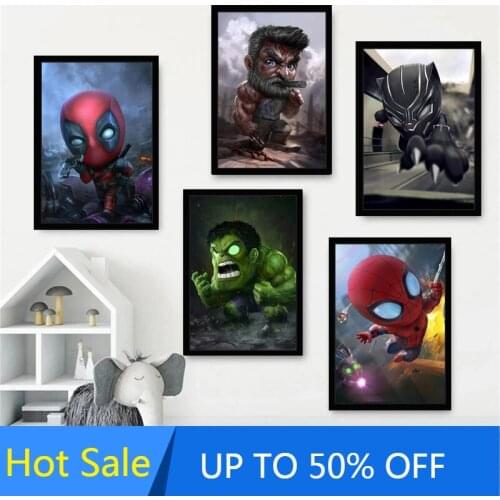 Disney Avengers Canvas Painting Iron Man Superhero Anime Wall Art Posters and Prints Home Decoration Pictures Living Room Decor